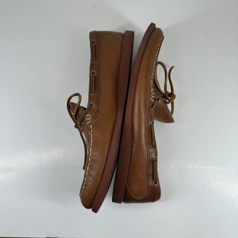 Quoddy Classic Canoe Shoe Men's US 12 Whiskey Leather Camp Moc Moccasins 144017